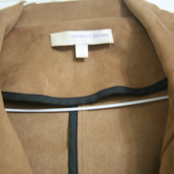 Lavender Brown Faux Suede Jacket, Size M, Brown - Picture 2 of 3